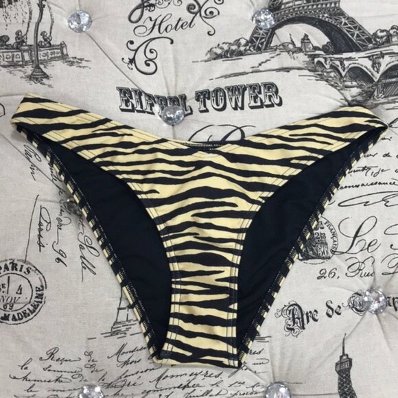 TOPSHOP Animal Print V Bikini Bottoms - Picture 3 of 6